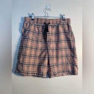 Item 113 Manfinity Peach Plaid Athletic Drawstring Shorts